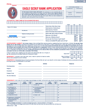 Eagle Scout Rank Application