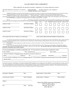 Salary Reduction Agreement