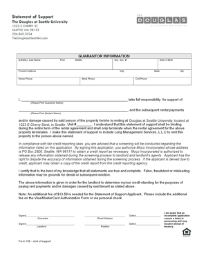 Statement of Support Form