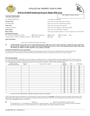 DVD & CD-ROM Intellectual Property Rights Form