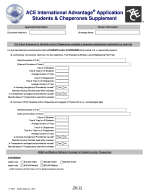 ACE International Advantage® Application