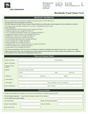 Worldwide Travel Claim Form