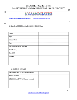 Income Tax Return Form