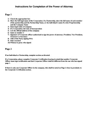 Customs Power of Attorney