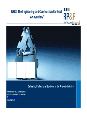 Engineering contracts sample - The NEC Form of Contract - Michael Dunn