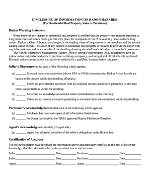 Illinois Radon Disclosure Form