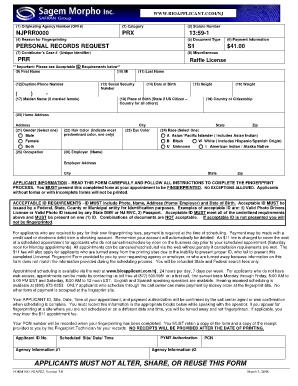 New Jersey Personal Records Request Form