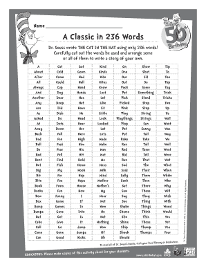 Dr. Seuss Activity Sheets