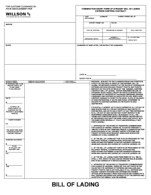 Express Shipping Contract Bill of Lading