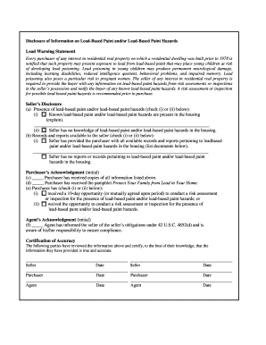 Lead-Based Paint Disclosure Form
