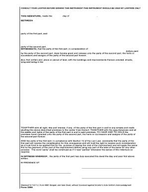 New York Bargain and Sale Deed