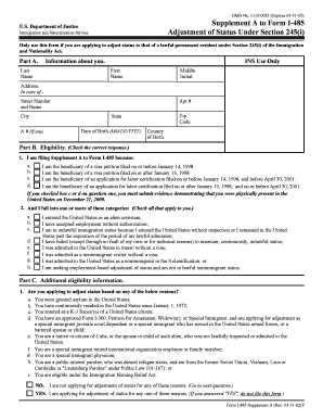 USCIS Form I-485 Supplement A