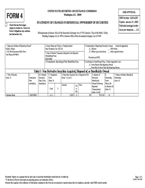 Form 4 Statement of Changes in Beneficial Ownership