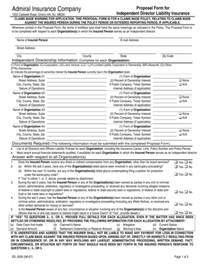 Independent Director Liability Insurance Proposal Form