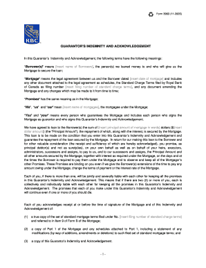 Guarantor’s Indemnity and Acknowledgement Form 3963