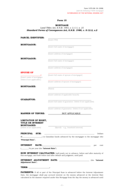 Form 1070 Mortgage Agreement