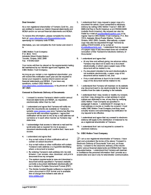 Yamana Gold Financial Statements Request Form