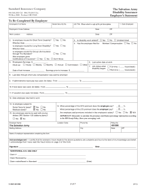 Disability Insurance Claim Form