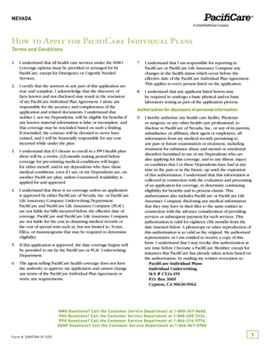 PacifiCare Individual Plan Application