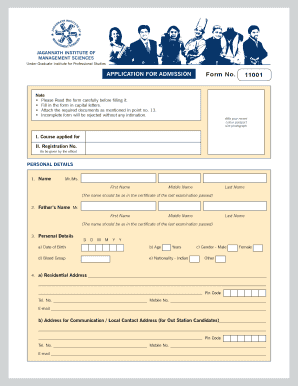 Fillable Online JAGANNATH INSTITUTE OF Fax Email Print - pdfFiller