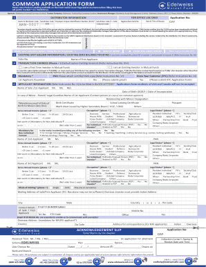 Edelweiss Mutual Fund Application Form