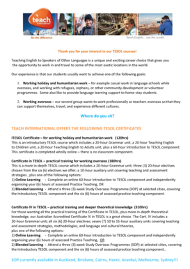 Guide to Application for Enrolment in Certificate III or IV in TESOL. Inland 19 ultra