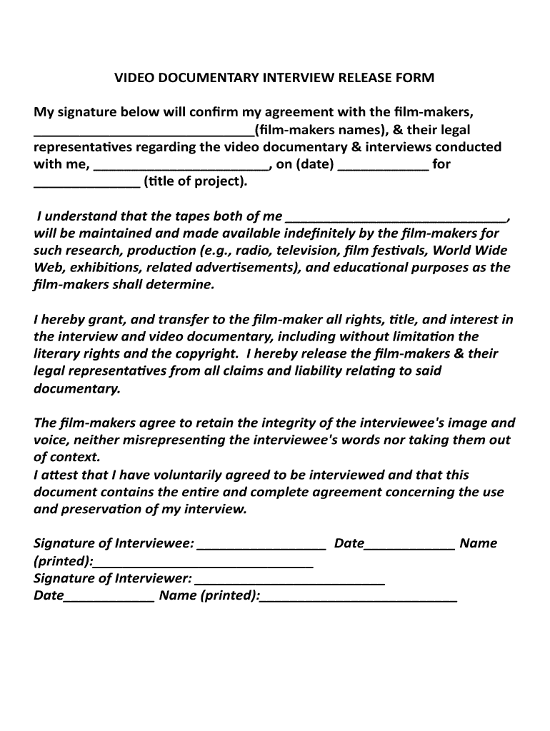 documentary release form