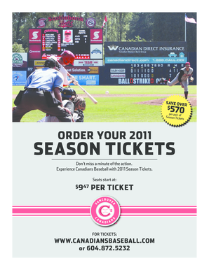 Vancouver Canadians Season Ticket Order Form