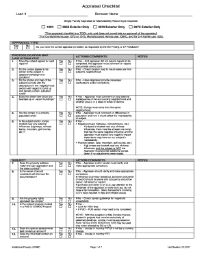 Appraisal Checklist Form