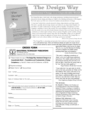 The Design Way Order Form