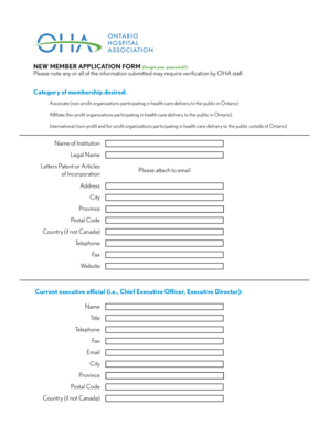 NEW MEMBER APPLICATION FORM