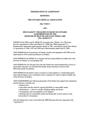 2008 Physician Services Agreement - Ontario Hospital Association