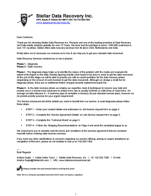 Stellar Data Recovery Service Agreement