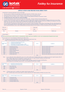 Kotak Mahindra Premium Redirection Form