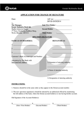 Change of Signature Application