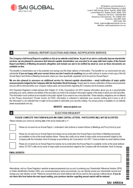 Annual Report Election Form