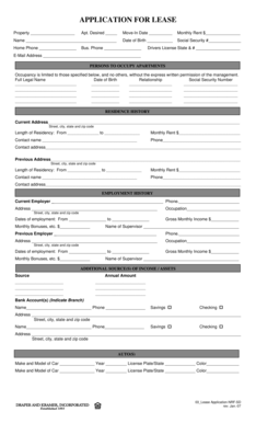 Residential Lease Application