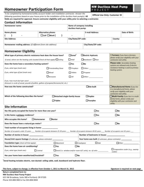 Homeowner Participation Form