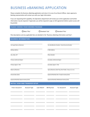 Business eBanking Application