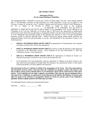 ARC Energy Trust Proxy Form
