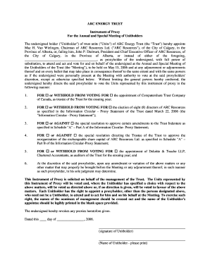 ARC Energy Trust Proxy Form