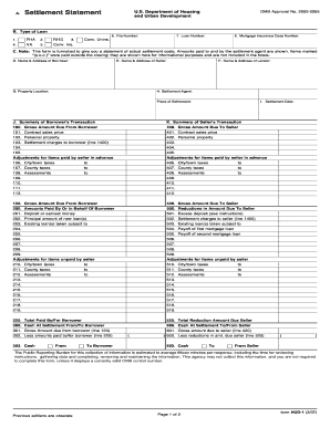HUD-1 Settlement Statement