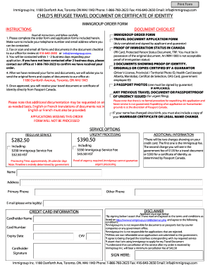 IMM 5009E: VERIFICATION OF STATUS OR REPLACEMENT OF AN IMMIGRATION DOCUMENT. Child Passport Application Abroad