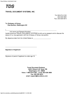 The Authorization Letter - Travel Document Systems