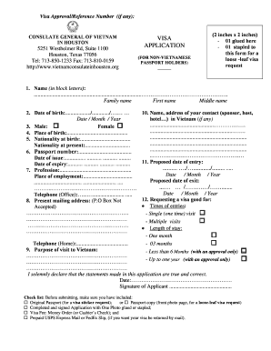 Vietnam Visa Application Form