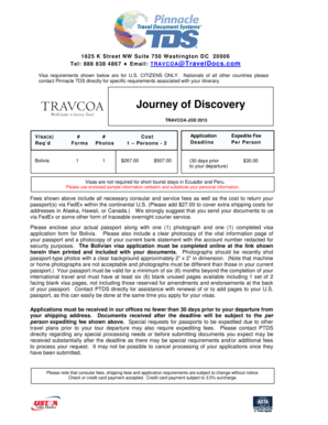 Bolivia Visa Application Form