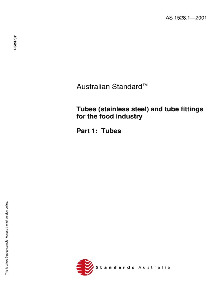 Fillable Online AS 152812001 Tubes stainless steel and tube fittings