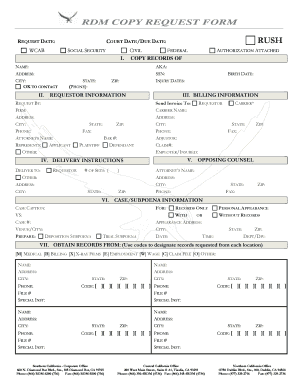 RDM Copy Request Form
