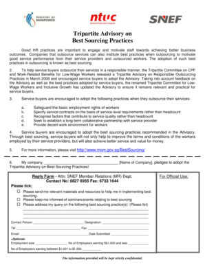 Tripartite Advisory on Best Sourcing Practices