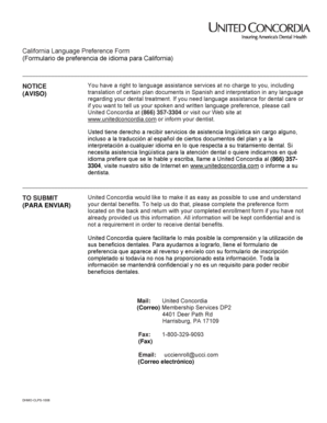 California Language Preference Form